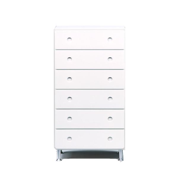 ハイチェスト タンス 6段 幅60cm ホワイト 日本製 引き出しスライドレール ベッドルーム 寝室 リビング 完成品の通販は