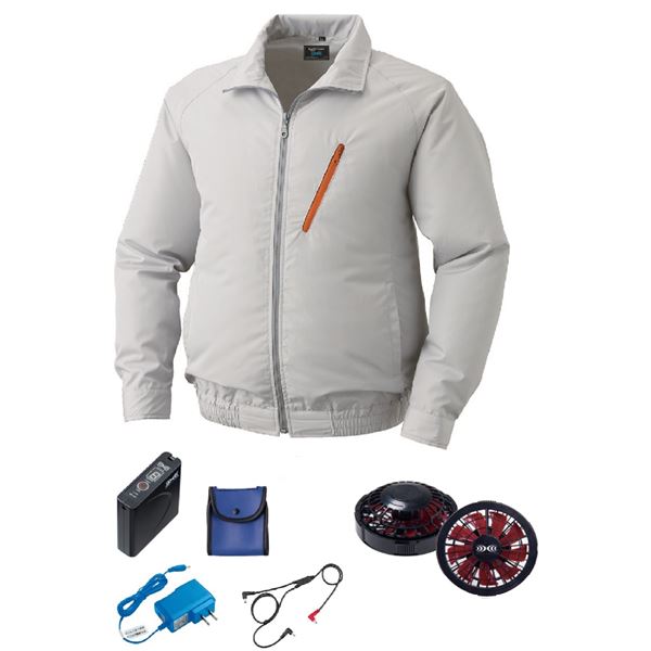 KU90510 空調服 R ポリエステル製 FAN2200BR・RD9261・LISUPER1セット シルバー Lの通販は 15,045円