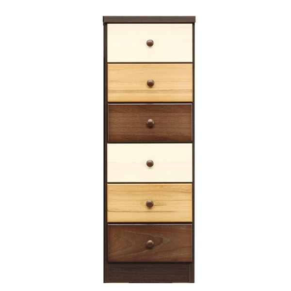 木製 6段チェスト ブラウン チェスト 完成品 木製 引き出し ブラウン 6