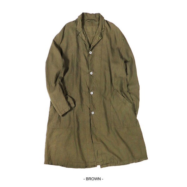 フランス軍 タイプ ワークコート ブラウン 1 レディースフリーサイズ 麻綿混 仏軍 コート ミリタリーウェア ミリタリーコート