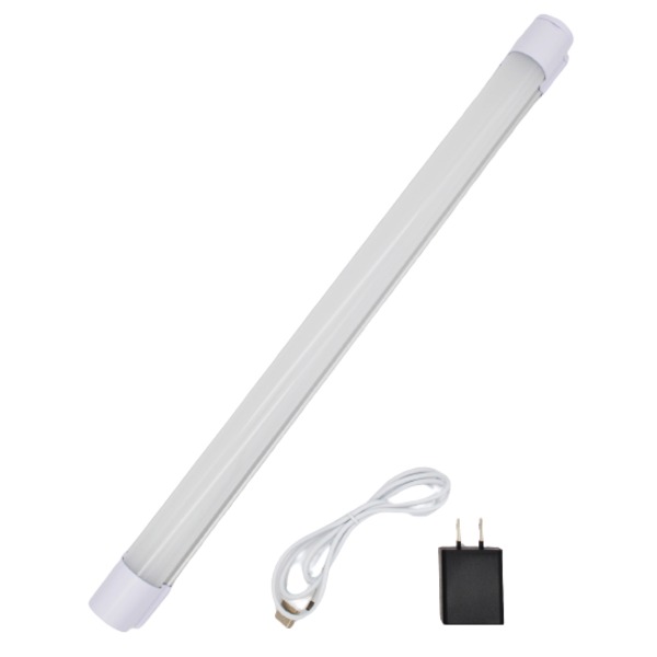 充電式 蛍光灯型 作業灯/照明器具 【430mm】 マグネット付き 防水規格IP54 ACアダプター USBケーブル付き 〔作業〕の通販はその他蛍光灯・電球