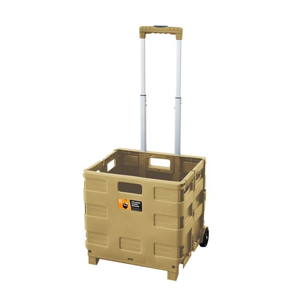 キャリーカート ショッピングカート 幅41cm ベージュ 折りたたみ収納 キャスター付き フォールディングキャリーワゴンの通販は 5,247円