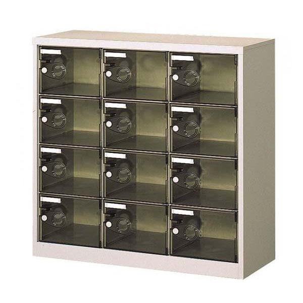 COMOLIFE コモライフ シューズロッカー 扉付・錠なしタイプ 棚板なし スモーク COM-SC-12PC (1058876)（沖縄・離島配送不可）の通販は