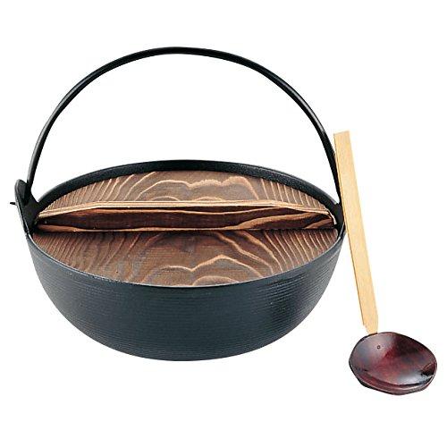 東伸販売 E-24鉄田舎鍋ホｰロｰ無黒着色24cm杓子付（沖縄・離島配送不可）