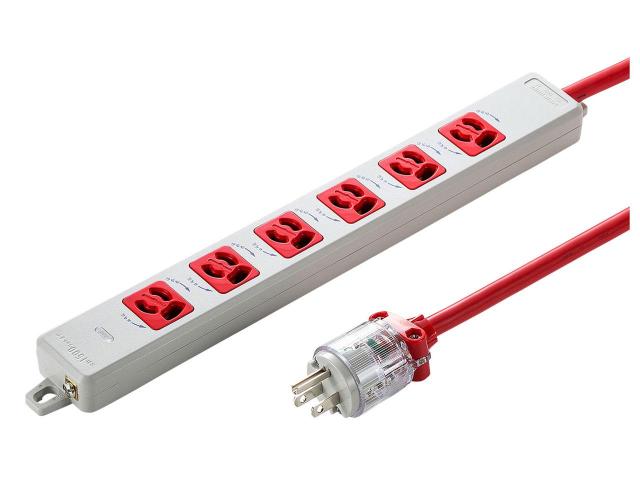 電源タップ 3Pコンセント 8個口 電源コード 3m 雷ガード 固定用