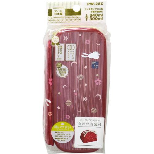 OSK 【月花】 ランチボックス二段巾着弁当袋付 ＜日本製＞ (107856)（入数5）（沖縄・離島配送不可）の通販は 8,443円