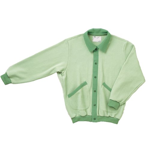 日本エンゼル スクエアニット室内着【えり付き前開きタイプ】 グリーン Ｓ (５１０１)（沖縄・離島配送不可）の通販は 6,253円