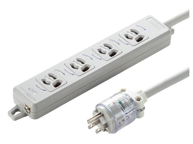 SANWASUPPLY サンワサプライ 医用接地プラグ付き電源タップ(3P・4個口・ホワイト・3m)(TAP-HPM4-3W)（沖縄・離島配送不可）