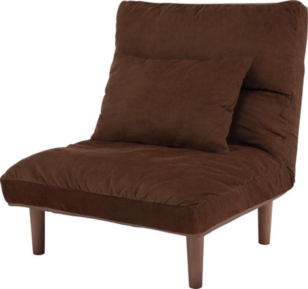 ワイドなおひとり様ソファ ふわふわクッション付き ブラウンの通販は