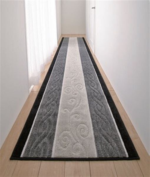 日本製 ふかふかロングパイル廊下敷 65×540cm グレーの通販は