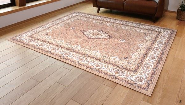 ds-ラグマット/絨毯 〔約200×200cm グレージュ〕 ホットカーペット対応 手洗い可 日本製 『ジャスパーPlus』 プレーベル〔代引不可〕 最大3,000円OFFクーポンあり! クラシック ラグ 200x200