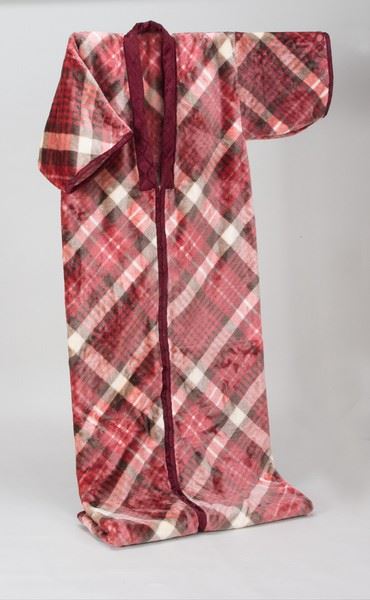 ニューマイヤー毛布かいまき チェック柄 1枚 ワインの通販は 6,017円