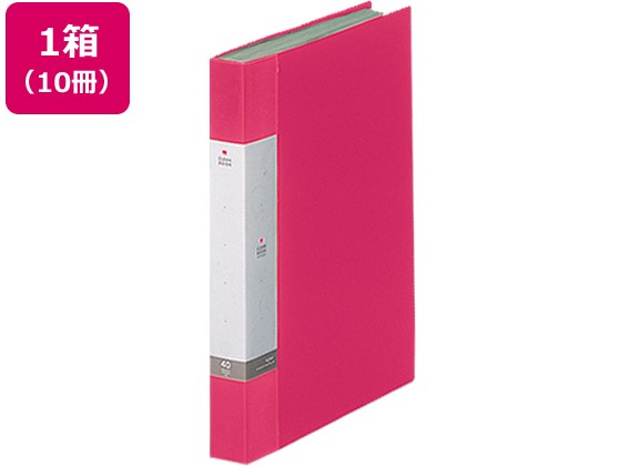 リクエスト クリヤーブック A4タテ 40ポケット 赤 10冊 リヒトラブ G3202-3