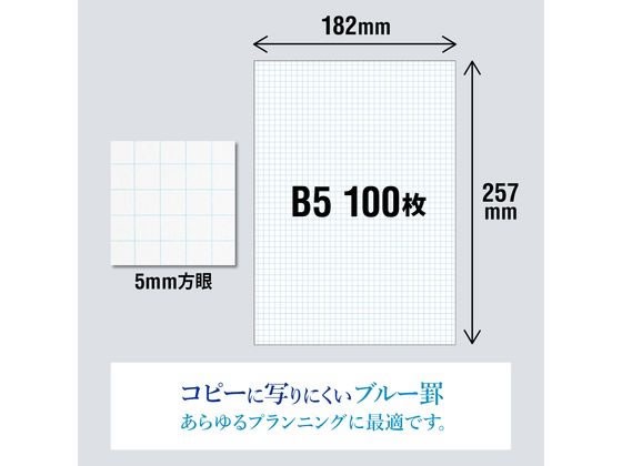 プロジェクトペーパー B5 5mm方眼 オキナ PPB55S