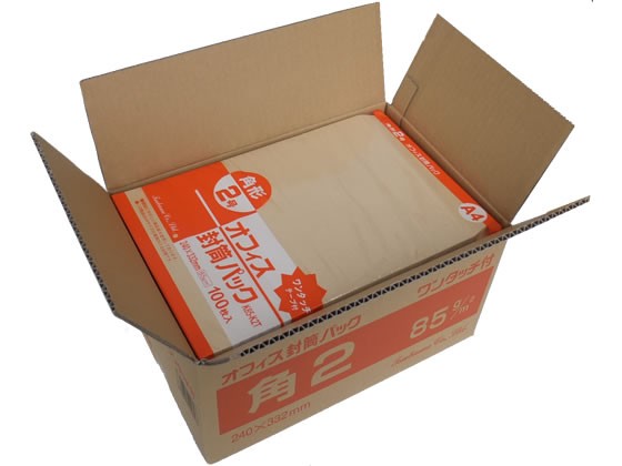 テープ付クラフト封筒 角2 85g／m2　500枚 ツバメ工業 K85-K2Tの通販は