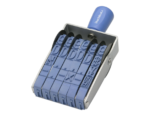 シャチハタ スタンプ 回転ゴム印 欧文6連 1号 捺印サイズ 約44×8ミリ 回転ｺﾞﾑ印 ｴﾙｺﾞｸﾞﾘｯﾌﾟ 欧文6連 1号 明朝体 1個