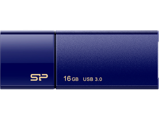USB3.0 スライド式USBメモリ 16GB ネイビー シリコンパワー SP016GBUF3B05V1