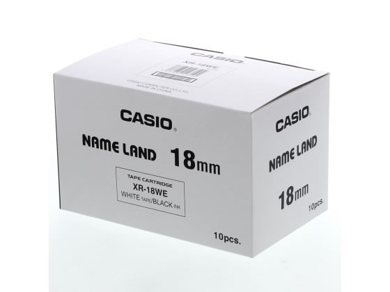 カシオ/ネームランド 18mm 白/黒文字 10個パック/XR-18WE カシオ計算機 XR18WEの通販は