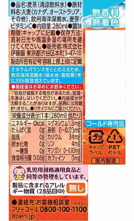 伊藤園　健康ミネラルむぎ茶　２Lペットボトル（６本入り１ケース）　健康ミネラル麦茶　2000ml