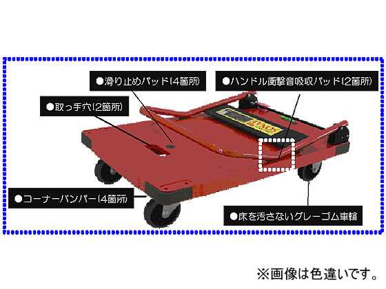 ストッパー付プラスチック静音台車 サイレントマスター 300kg荷重