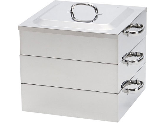 PE 18-8業務用角蒸器 3段33cm EBM 18-8 業務用角