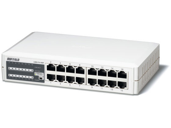 スイッチングハブ 電源内蔵 16ポート バッファロー LSW3-TX-16NPの通販は