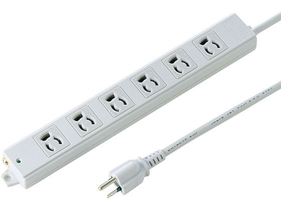 工事物件タップ 3P・6個口・5m サンワサプライ TAP-KE6-5