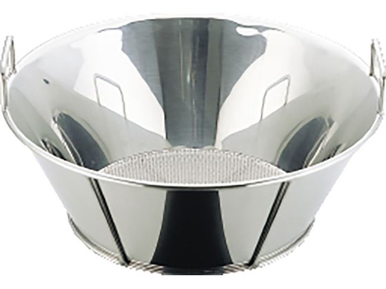 YUKIWA UK18-8パンチング米揚ざる 37.5cm AKM4005 UK18-8ﾊﾟﾝﾁﾝｸﾞ米揚ざる 37.5cmステンレス穴明ザルパンチングザル