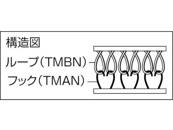 TRUSCO マジックテープ[[R下]] 糊付B側 20mm×25m 黒 トラスコ中山