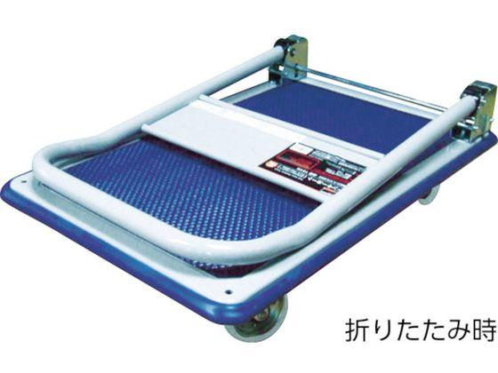 ■TRUSCO プレス製台車 ドンキーカート 折畳 810×510 ハンド式 ピン式4輪ストッパー付 制動ブレーキ付[送料別途見積り][店頭受取不可] □TRUSCO プレス製台車 ドンキーカート 折畳 810×510 ハンド式 ピン式