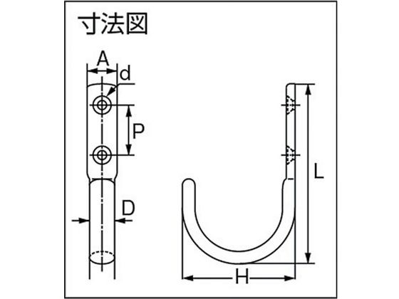 JF110Mステンレス鋼製ジャンボフック スガツネ工業 3203468の通販はau