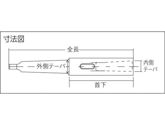 ドリルソケット焼入研磨品 ロング MT5×MT5 首下250mm トラスコ中山 4026543