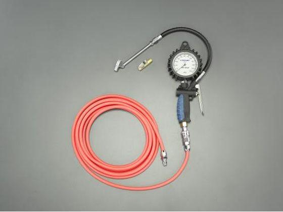 タイヤゲージ&チャック 5.0mホース付 0-1200kPa エスコ EA123CG-29Aの通販は