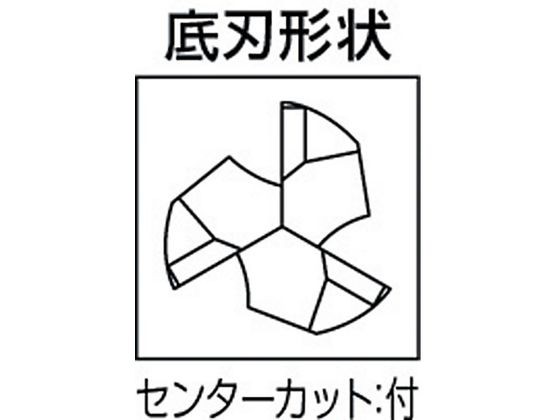 三菱K/3枚刃アルミ加工用 超硬スクエアエンドミルショット刃長(S)18mm 三菱マテリアル 6851576