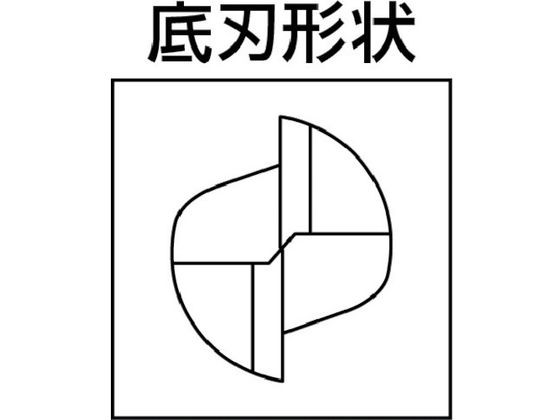 三菱/2枚刃アルミ加工用 超硬スクエアエンドミルミディアム刃長(M)14m 三菱マテリアル 7597584