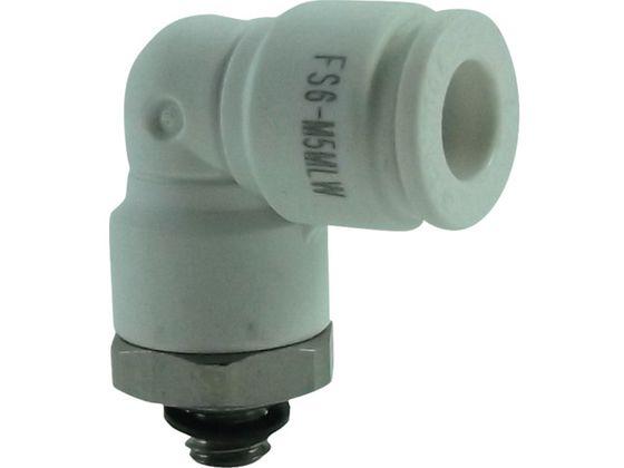 ファイブSUSメイルエルボ 白 6mm・M5×0.8 千代田通商 3094936