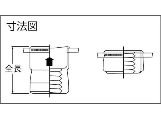 インサートナット M5×0.8 下穴7.3 (100個入) トラスコ中山 4328868の通販は