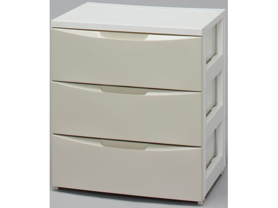 ワイドチェスト 3段 幅550mm ホワイト／アイボリー アイリスオーヤマ COD-553の通販は