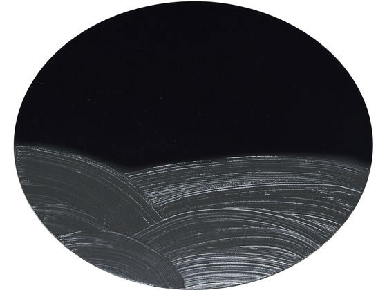 EBM/漆黒刷毛目 黒 丸トレー 黒漆波 300×12mm 江部松商事 1026020の通販は