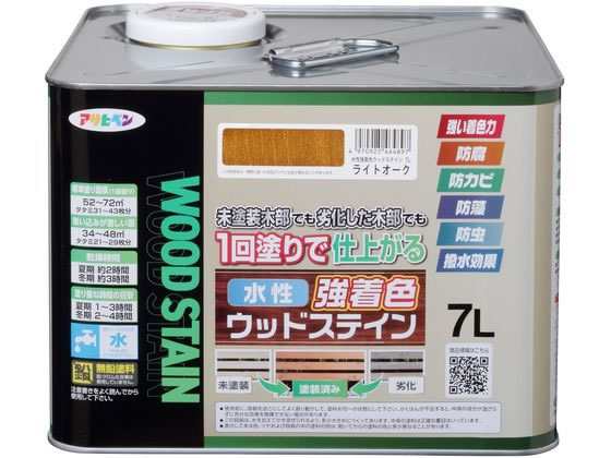 水性強着色ウッドステイン 7L ライトオーク アサヒペン