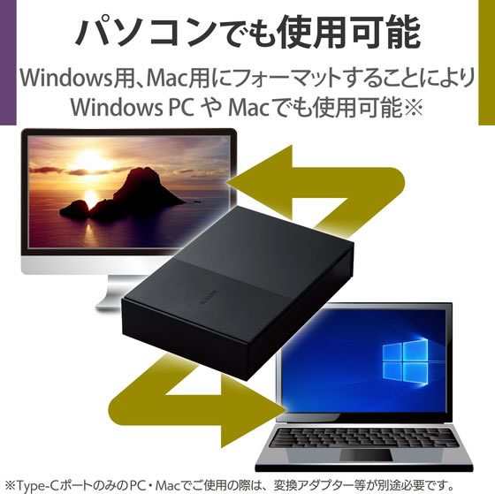 外付けハードディスク 4TB エレコム ELD-GTV040UBK