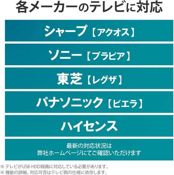 TV用2.5インチ外付けHDD 2TB エレコム ELP-PTV020UBK