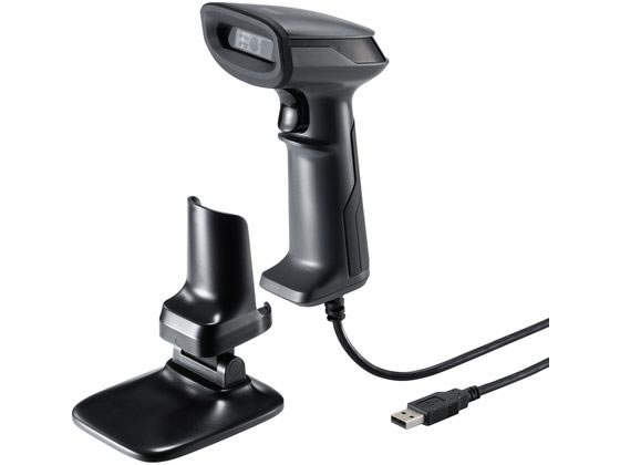 2次元バーコードリーダー スタンド付き サンワサプライ BCR-2D10GY