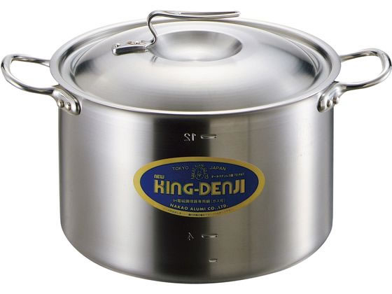 ニューキングデンジ 外輪鍋(目盛付)21cm 中尾アルミ　ニューキングデンジ　外輪鍋 21cmオール熱源(IH・ガス対応)ND-3