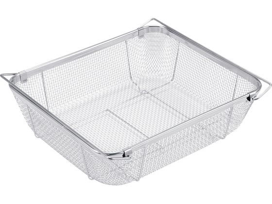 三宝産業 UK18-8 パンチング パイプ柄 角てぼ 縦型大 スクイ網 うどんてぼ 調理小物 厨房 キッチン テーブル UK18-8木柄パンチング角てぼ 横型 UK(三宝) てぼ・煮ざる 通販