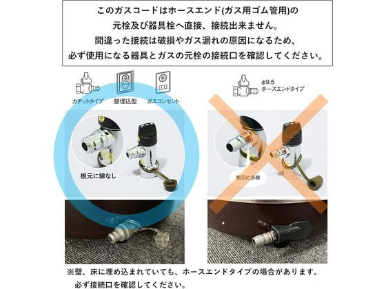 ガスコード 都市ガス・プロパンガス兼用 0.5m リンナイ RGH-D05K