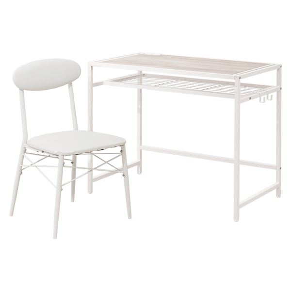 デスクチェアセット LDC-4658 ホワイト【LDC-4658WH】