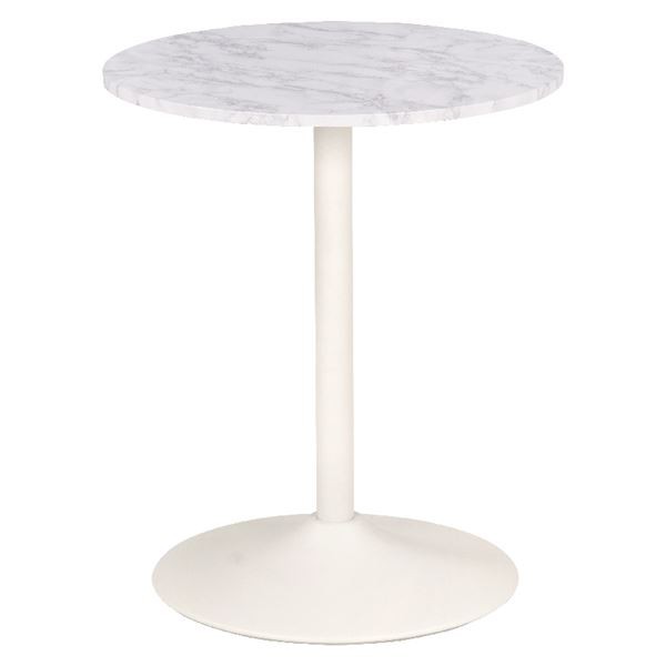 カフェテーブル（丸型 マーブルホワイト）  LT-4918MWHリアルな素材感を再現した木目調と石目調から選べる天板。使いやすいコンパクトサイズなので置きやすく、癒しのカフェのような空間を演出できます。