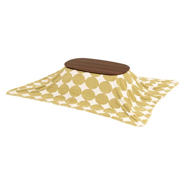 こたつ＋うす掛け布団　２点セット　カルミナスノウ ブラウン/グリーン(丸)【カルミナ950WN+スノウ950SGR】の通販は