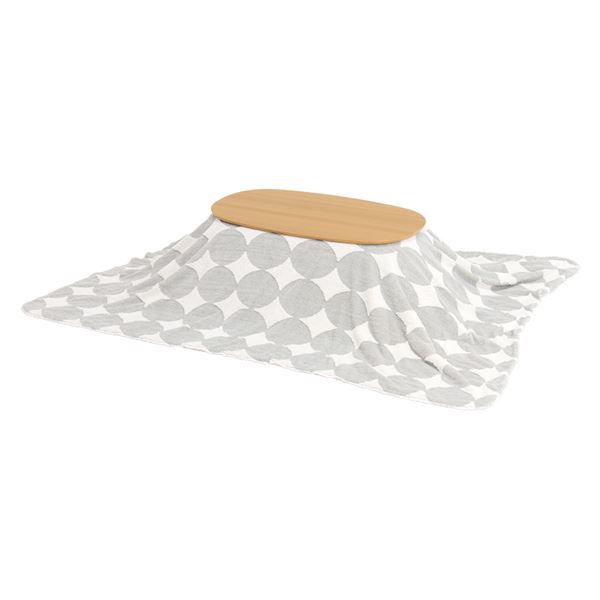 こたつ＋うす掛け布団　２点セット　カルミナスノウ ナチュラル/グレー(丸)【カルミナ950NA+スノウ950SGY】の通販は